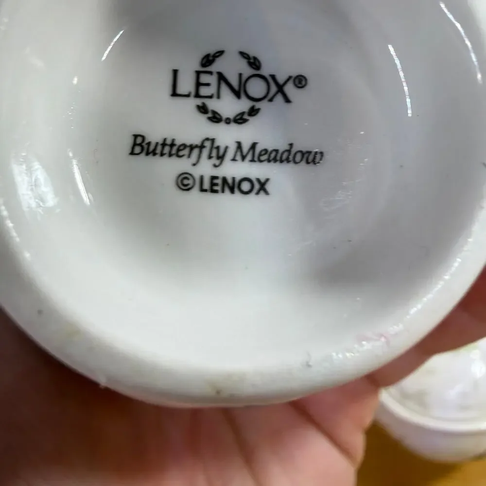 Lenox Butterfly Meadow 3 Pc Tea Set Teapot Creamer Sugar Bowl Floral